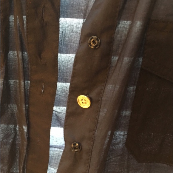 Tory Burch Brigitte navy linen shirt. Size M - Picture 5 of 6